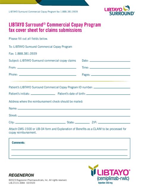 Fillable Online Copay Program Reimbursement Fax Cover Sheet Fax Email