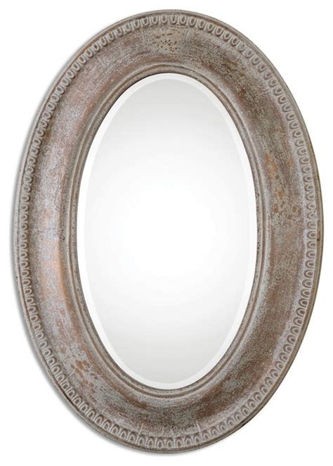 Shop with afterpay on eligible items. Oval Gray Gold Distressed Vanity Wall Mirror - Farmhouse ...
