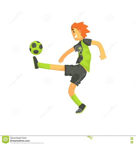 Football Player Kicking The Ball Isolated Illustration