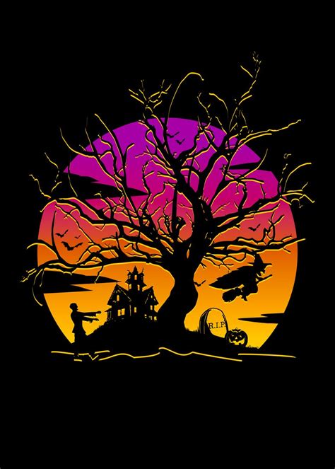 Halloween Sunset Poster By Emodist Creates Displate