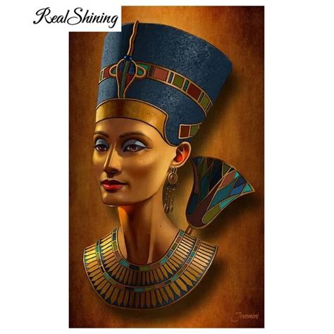 Realshining 5d Diy Diamond Painting Nefertiti Egyptian Queen Cross Stitch Full Diamond