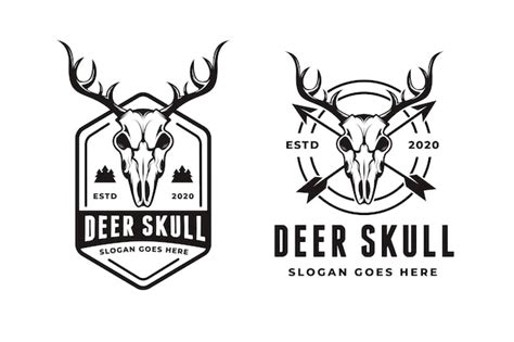 Premium Vector Retro Deer Skull Logo Template