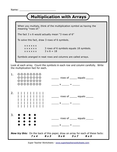 Multiplication Array 3rd Grade Coloring Worksheets