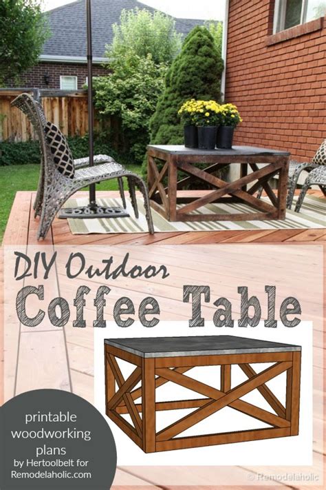 I took some extra 2 wide maple, and dado'ed it lengthwise so the tabletop would fit snuggly inside. Remodelaholic | Build a Square Outdoor DIY Coffee Table ...