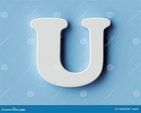 White Paper Letter Alphabet Character U Font Stock Illustration