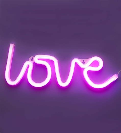 Led Love Sign This Funky And Retro Style Neon Pink Led Sign Is The Perfect Way To Brighten Any