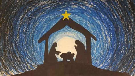 Nativity Scene With Oil Pastels Kids Art Project Youtube