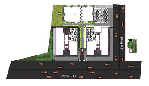 Residence Area Design Layout Architecture Plan Cadbull