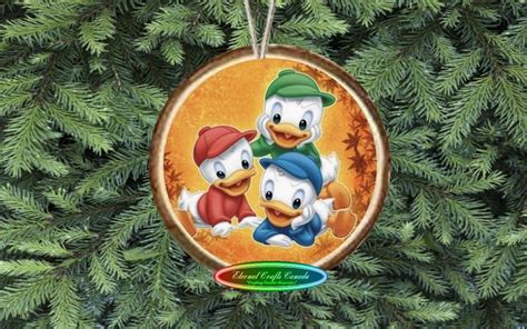 Disney Huey Louie And Dewey Christmas Wood Ornament Etsy