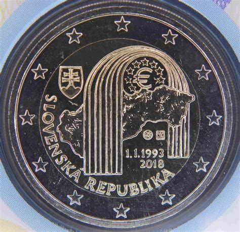 Slovakia 2 Euro Coin 25th Anniversary Of The Establishment Of The
