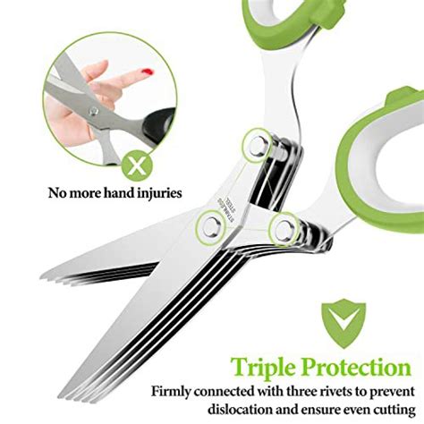 Herb Scissors Set With 5 Blades And Cover Multipurpose Kitchen