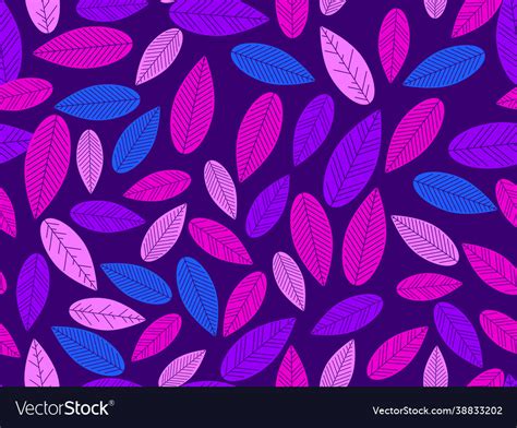 Colorful Autumn Leaves Seamless Pattern Purple Vector Image