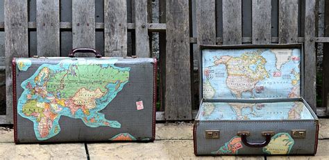 Brilliant Vintage Map Suitcase Tutorial Suitcase Storage Vintage