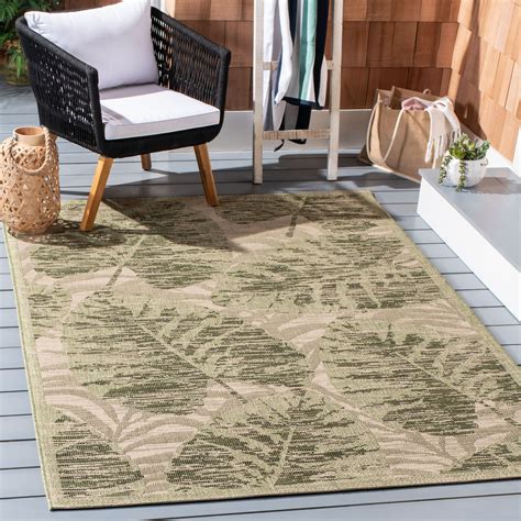 Safavieh Courtyard Seymor Distressed Palm Leaf Indooroutdoor Area Rug