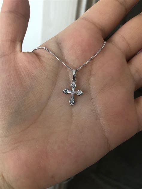 Tiny Dainty Baguette Diamond Cut Cross Necklace Religious Etsy