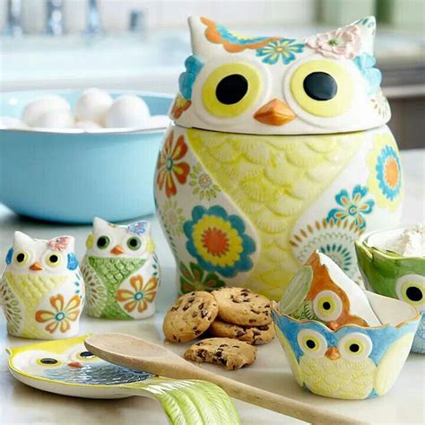 Cute Owl Set Owl Kitchen Owl Home Decor Owl Decor