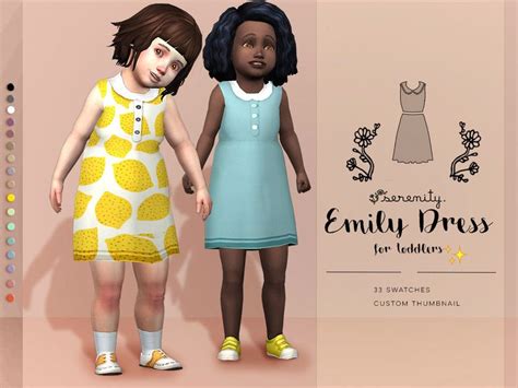 The Sims 4 Emily Dress For Toddlers Mesh By Serenity Cc Available At