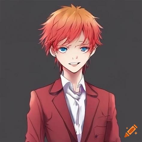 Portrait Of A Confident Anime Boy In A Suit On Craiyon