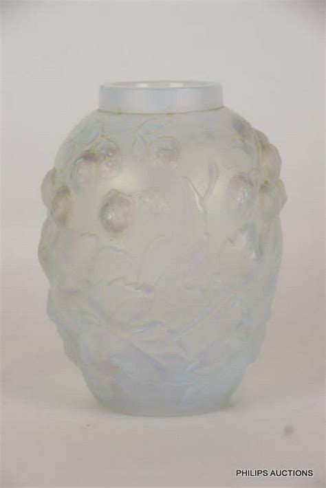 A French Art Deco Opalescent Glass Vase By Etling Edmond French Glass