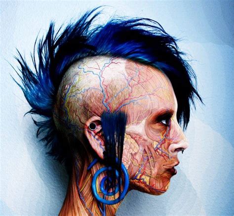 Free blue punk hair graphics for creativity and artistic fun. digital Art, White Background, Face, Women, Punk, Veins ...