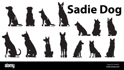 A Set Of Silhouette Sadie Dog Vector Illustrations Stock Vector Image