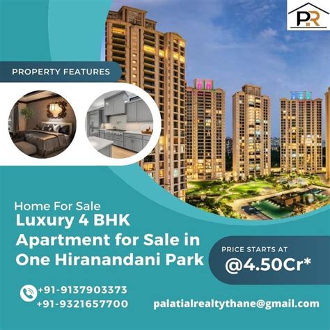 Luxury 4 Bhk Apartment For Sale In One Hiranandani Park Thane West