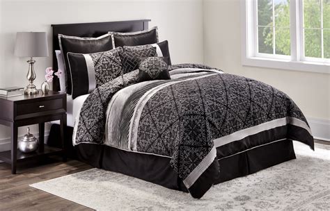 Midnight Black 8 Piece Comforter Set King