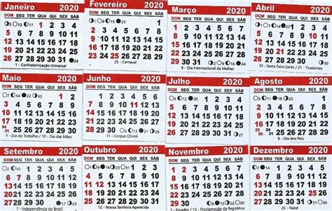 Calendário De 2020 Terá Seis Feriados Prolongados Jornal Pequeno