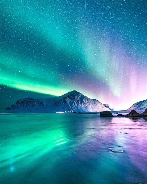 Hermosa Foto Del Cielo 💕 En La Playa De Skagsanden Lofoten En Noruega
