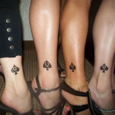 Queen Of Spade Tattoos On Ankle For Best Friends Queen Of Spades Bbc