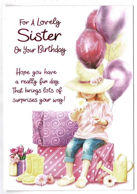 And the double insulated technology is good for keeping your drinks warm for a longer time on a cold day, providing. Sister Birthday Card 'For A Lovely Sister On Your Birthday ...
