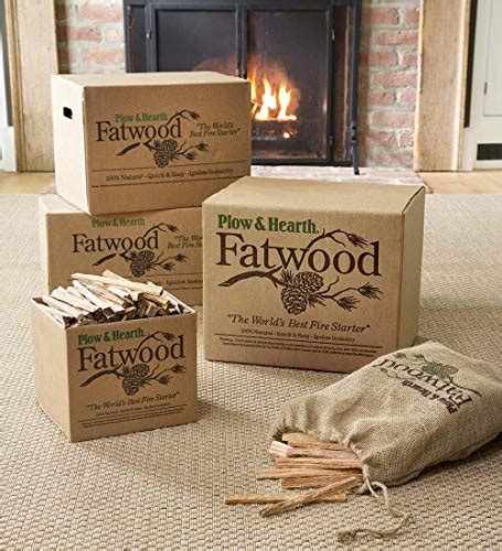 Plow And Hearth Boxed Fatwood Fire Starter All Natural Organic Resin Rich