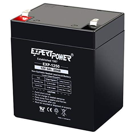 Expertpower Exp1250 12v 5ah Home Alarm Battery With F1 Terminals On