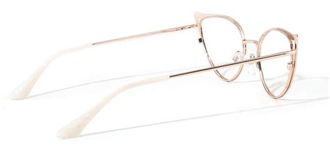 Feminine Full Rim Gold Cateye Women Optical Wire Frame Glasses Blue