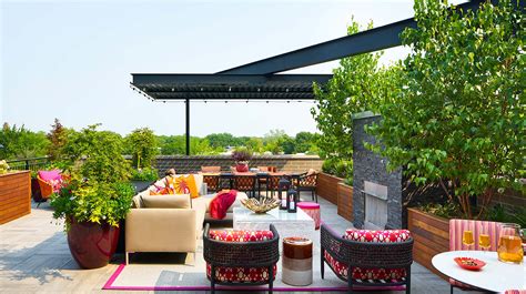 Floating Steel Shade Structure Projects Chicago Roof Deck Garden