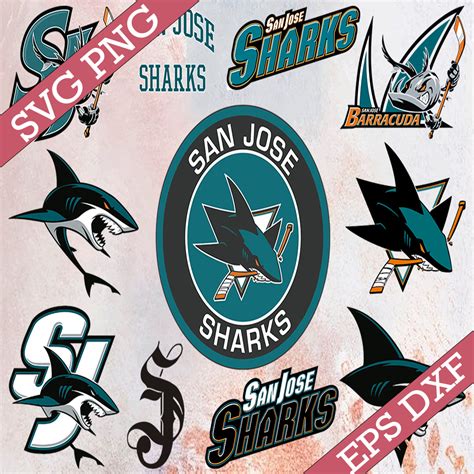 Bundle 11 Files San Jose Sharks Hockey Team Svg Dxf Png E Inspire