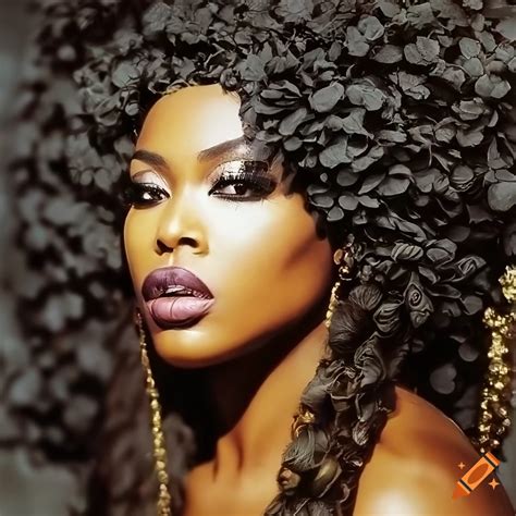exotic high fashion portrait of a black woman