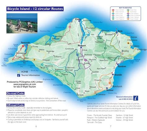 Cycle Map Of The Isle Of Wight Overview Map Produced By Pcgraphics
