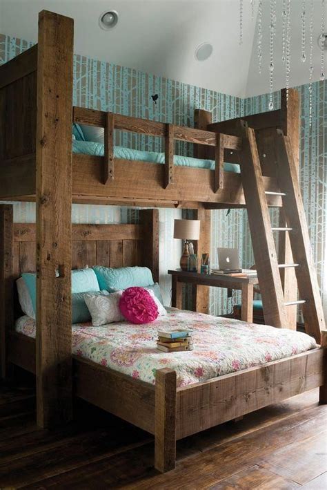 Trundles or drawers can be added underneath the lower bed and custom headboards can also be requested. Custom Bunk Beds Colorado River Perpendicular twin over queen or full over queen in 2020 ...