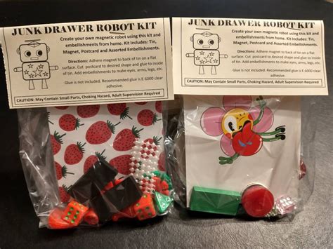 Junk Drawer Robot Kits Found Object Arts And Craft Activities Etsy