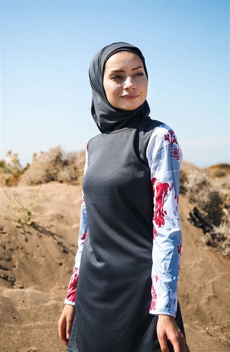 .full cover modest hijab badeanzug islamischer badeanzug,muslimischen bademode,volle abdeckung modest hijab badeanzug,plus größe islamischen badeanzug from supplier or. Rauchgrau Hijab Badeanzug 1008-01 | Sefamerve