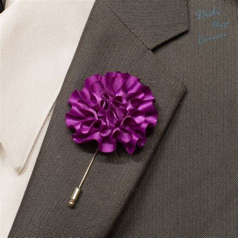 Purple Carnation Lapel Pin Stick Mens Lapel Pin Lapel Etsy