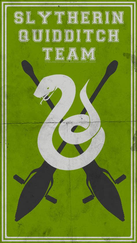 Quidditch Team Poster Slytherin By Theladyavatar On