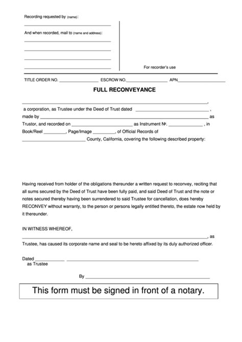 Top 14 Deed Of Reconveyance Form Templates Free To Download In Pdf Format