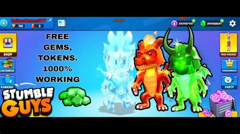 Stumble Guys Free Gems Tokens Working Stumbleguys Youtube