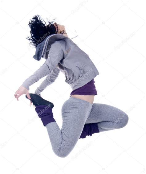 Woman Dancer Jumping — Stock Photo © Feedough 4879786