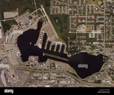Aerial Photo Map Of Lake Hood Seaplane Base Anchorage Airport Stock