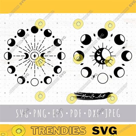 Moon Phases Svg Png Clipart Boho Phase Of The Moon Svg Cricut Files
