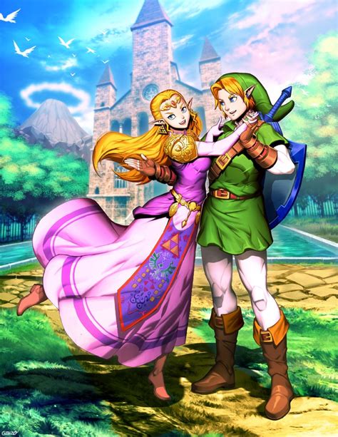 Link And Zelda Ocarina Of Time By Genzoman On Deviantart Ocarina Of