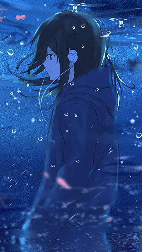 2160x3840 anime girl reflection water sony xperia x xz z5 premium hd 4k wallpapers images